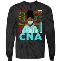 Black Strong Nurse CNA Afro Melanin African American Tie-Dye Long Sleeve Shirt