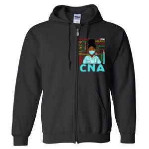 Black Strong Nurse CNA Afro Melanin African American Full Zip Hoodie