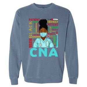 Black Strong Nurse CNA Afro Melanin African American Garment-Dyed Sweatshirt