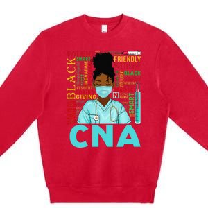 Black Strong Nurse CNA Afro Melanin African American Premium Crewneck Sweatshirt