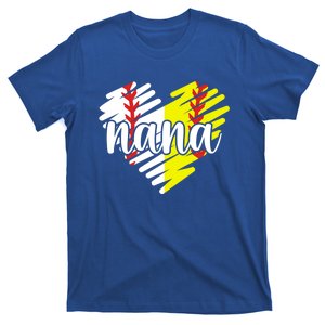 Baseball Softball Nana Heart Softball Baseball Nana Grandma Cute Gift T-Shirt