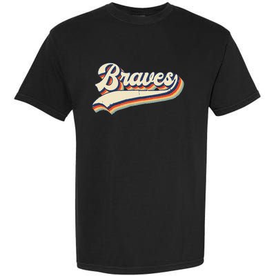 Braves Sports Name Vintage Retro Gift  Garment-Dyed Heavyweight T-Shirt