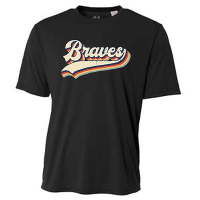 Braves Sports Name Vintage Retro Gift  Cooling Performance Crew T-Shirt