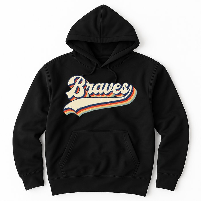 Braves Sports Name Vintage Retro Gift  Hoodie