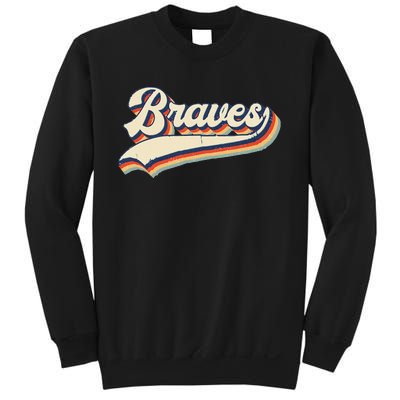 Braves Sports Name Vintage Retro Gift  Sweatshirt