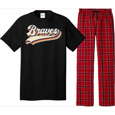 Braves Sports Name Vintage Retro Gift  Pajama Set