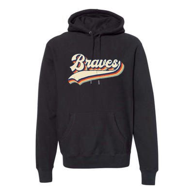 Braves Sports Name Vintage Retro Gift  Premium Hoodie