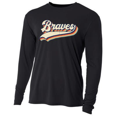 Braves Sports Name Vintage Retro Gift  Cooling Performance Long Sleeve Crew