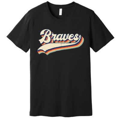 Braves Sports Name Vintage Retro Gift  Premium T-Shirt