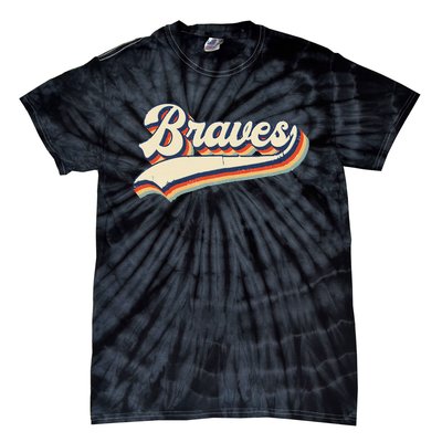 Braves Sports Name Vintage Retro Gift  Tie-Dye T-Shirt