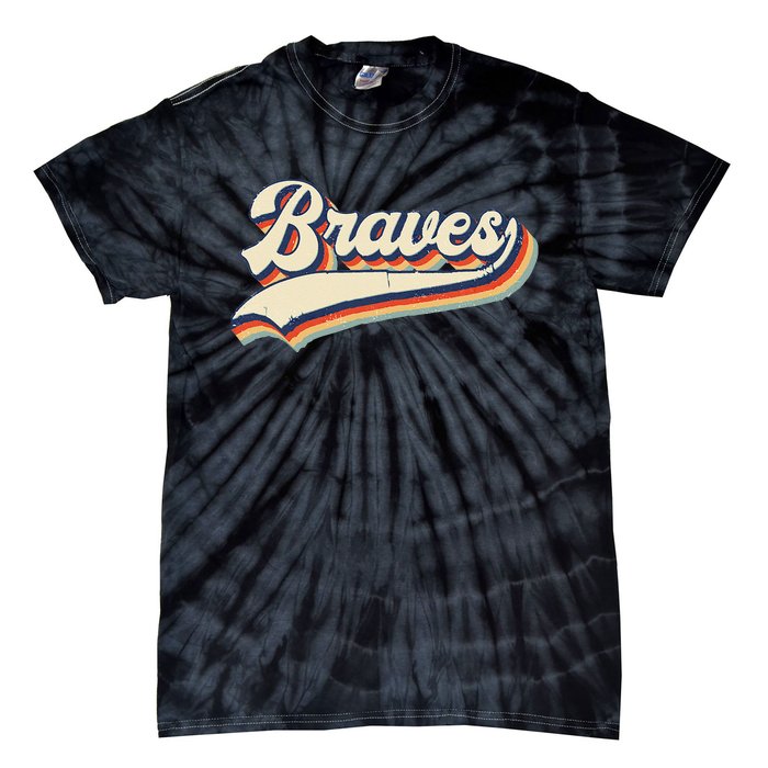 Braves Sports Name Vintage Retro Gift  Tie-Dye T-Shirt