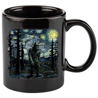 Bigfoot Starry Night Sasquatch Van Gogh Sky Painting Art 11oz C Handle Ceramic Mug
