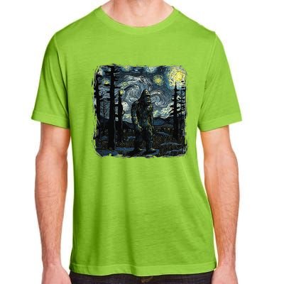 Bigfoot Starry Night Sasquatch Van Gogh Sky Painting Art Adult ChromaSoft Performance T-Shirt