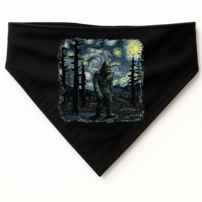 Bigfoot Starry Night Sasquatch Van Gogh Sky Painting USA-Made Doggie Bandana