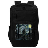 Bigfoot Starry Night Sasquatch Van Gogh Sky Painting Impact Tech Backpack