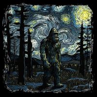 Bigfoot Starry Night Sasquatch Van Gogh Sky Painting Impact Tech Backpack