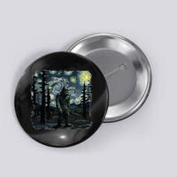 Bigfoot Starry Night Sasquatch Van Gogh Sky Painting Button