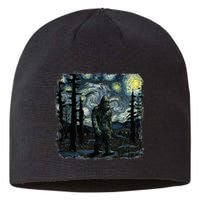 Bigfoot Starry Night Sasquatch Van Gogh Sky Painting Sustainable Beanie