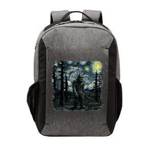 Bigfoot Starry Night Sasquatch Van Gogh Sky Painting Vector Backpack