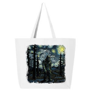 Bigfoot Starry Night Sasquatch Van Gogh Sky Painting 25L Jumbo Tote