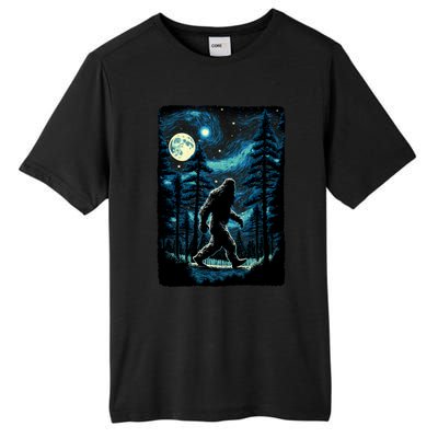 Bigfoot Starry Night Sasquatch Van Gogh Sky Painting Art Tall Fusion ChromaSoft Performance T-Shirt