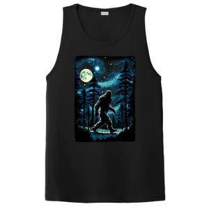 Bigfoot Starry Night Sasquatch Van Gogh Sky Painting Art PosiCharge Competitor Tank