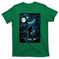 Bigfoot Starry Night Sasquatch Van Gogh Sky Painting Art T-Shirt