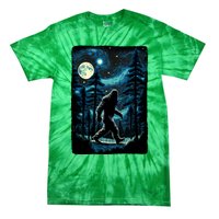 Bigfoot Starry Night Sasquatch Van Gogh Sky Painting Art Tie-Dye T-Shirt