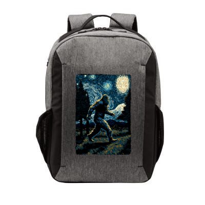 Bigfoot Starry Night Sasquatch Van Gogh Sky Painting Art Vector Backpack