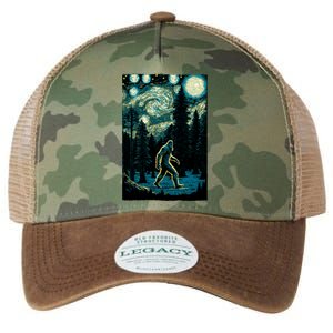 Bigfoot Starry Night Sasquatch Van Gogh Sky Painting Art Legacy Tie Dye Trucker Hat