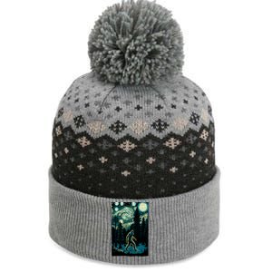 Bigfoot Starry Night Sasquatch Van Gogh Sky Painting Art The Baniff Cuffed Pom Beanie