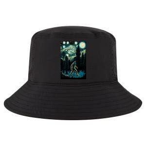 Bigfoot Starry Night Sasquatch Van Gogh Sky Painting Art Cool Comfort Performance Bucket Hat