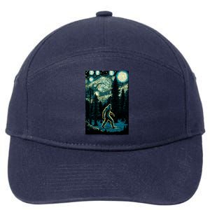 Bigfoot Starry Night Sasquatch Van Gogh Sky Painting Art 7-Panel Snapback Hat