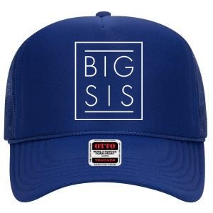 Big Sis New Baby Sibling High Crown Mesh Back Trucker Hat