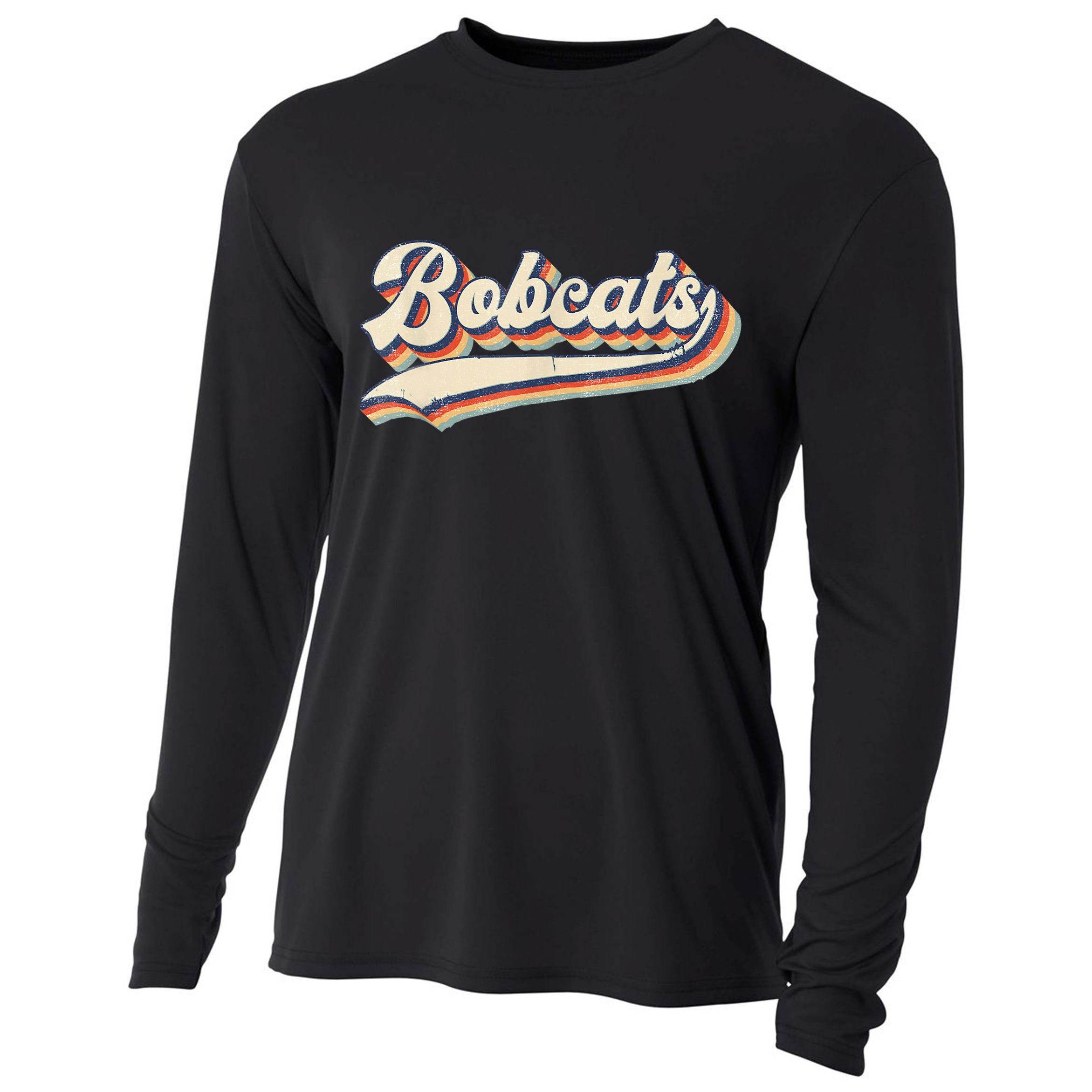 Bobcats Sports Name Vintage Retro Gift Cooling Performance Long Sleeve Crew