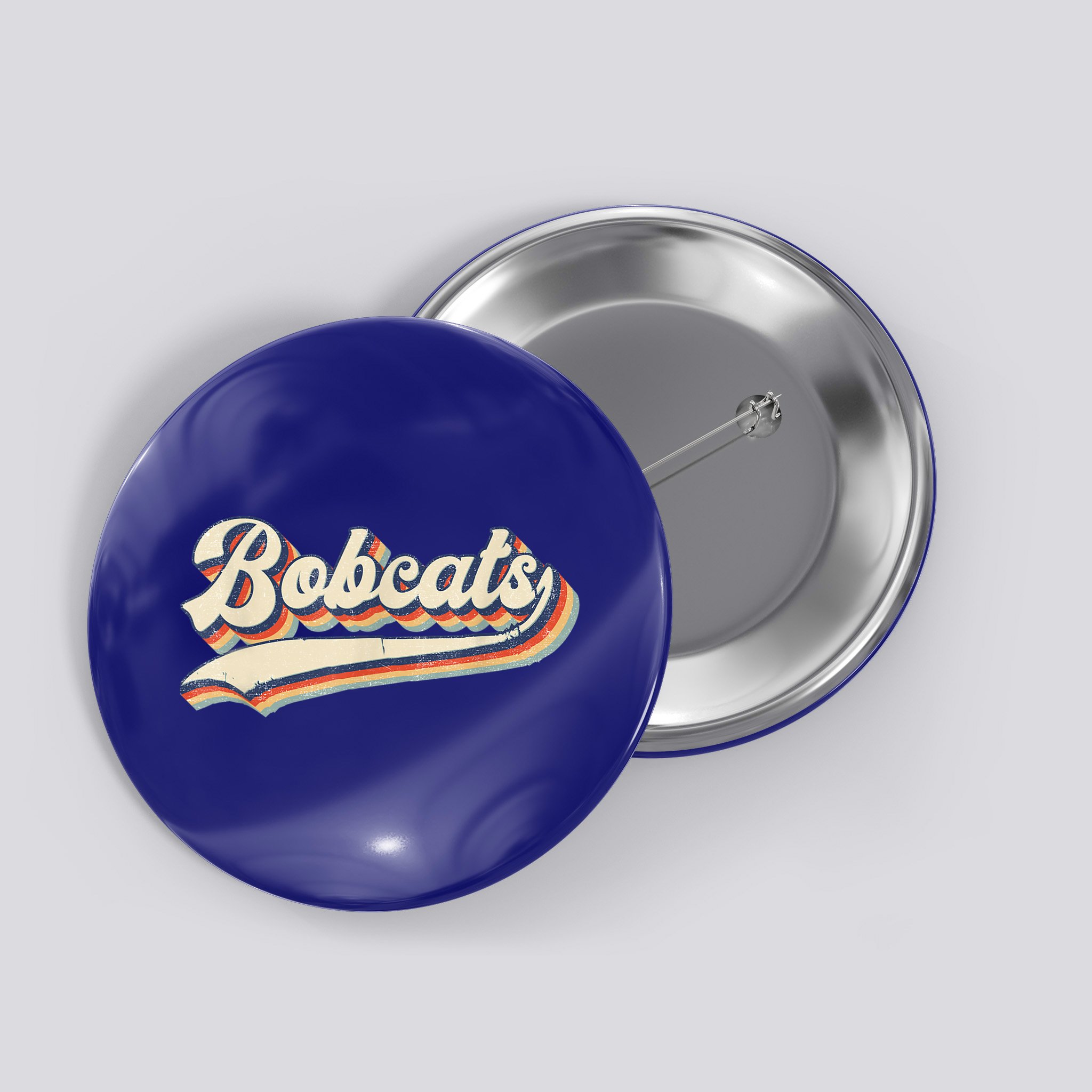 Bobcats Sports Name Vintage Retro Gift Button
