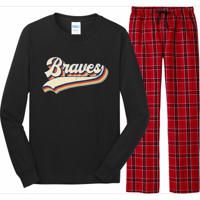 Braves Sports Name Vintage Retro Gift Long Sleeve Pajama Set