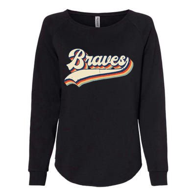 Braves Sports Name Vintage Retro Gift Womens California Wash Sweatshirt