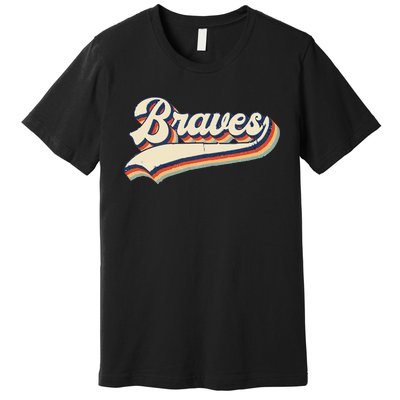 Braves Sports Name Vintage Retro Gift Premium T-Shirt