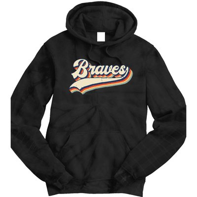 Braves Sports Name Vintage Retro Gift Tie Dye Hoodie