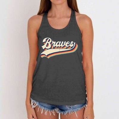 Braves Sports Name Vintage Retro Gift Women's Knotted Racerback Tank