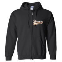 Braves Sports Name Vintage Retro Gift Full Zip Hoodie