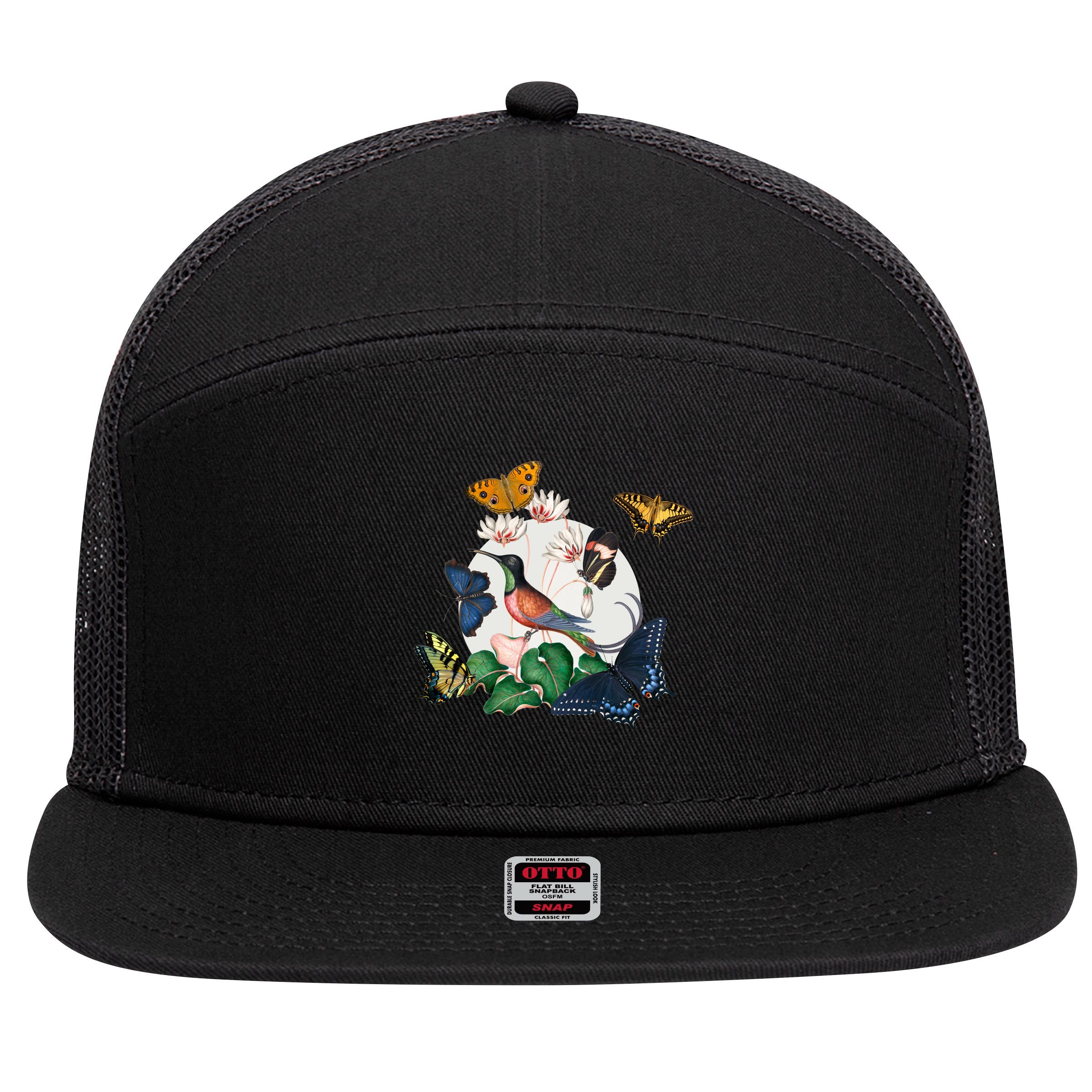 Butterfly Spring Nature 7 Panel Mesh Trucker Snapback Hat