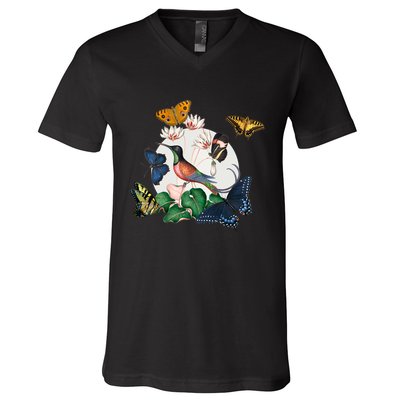 Butterfly Spring Nature V-Neck T-Shirt