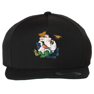 Butterfly Spring Nature Wool Snapback Cap