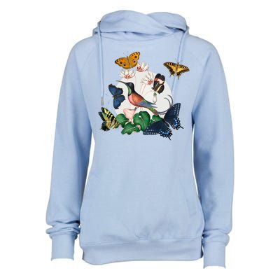 Butterfly Spring Nature Womens Funnel Neck Pullover Hood