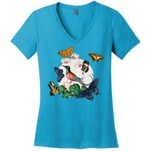 Butterfly Spring Nature Women's V-Neck T-Shirt