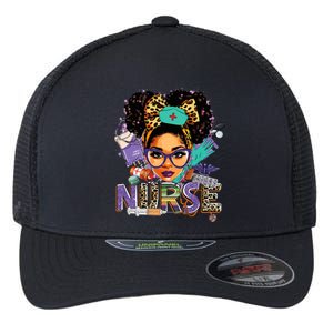 Black Strong Nurse Afro Love Melanin African American Women Flexfit Unipanel Trucker Cap