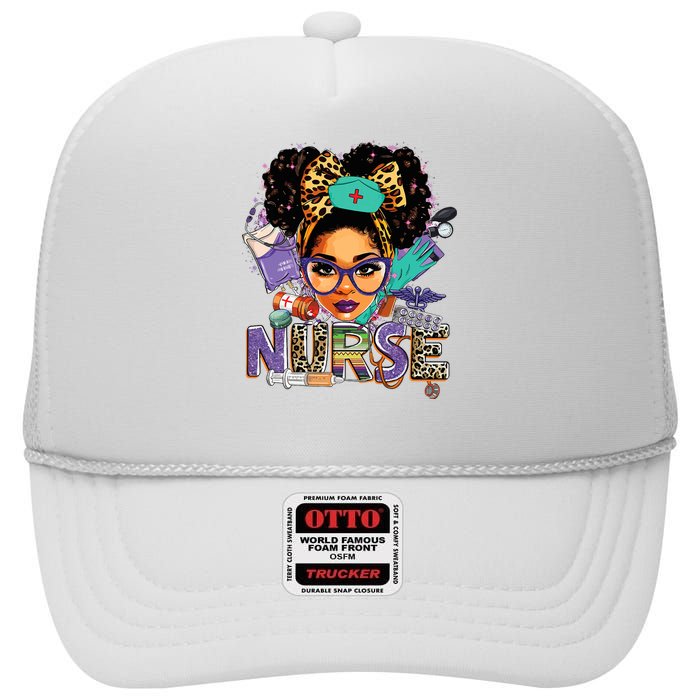 Black Strong Nurse Afro Love Melanin African American Women High Crown Mesh Back Trucker Hat