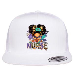 Black Strong Nurse Afro Love Melanin African American Women Flat Bill Trucker Hat